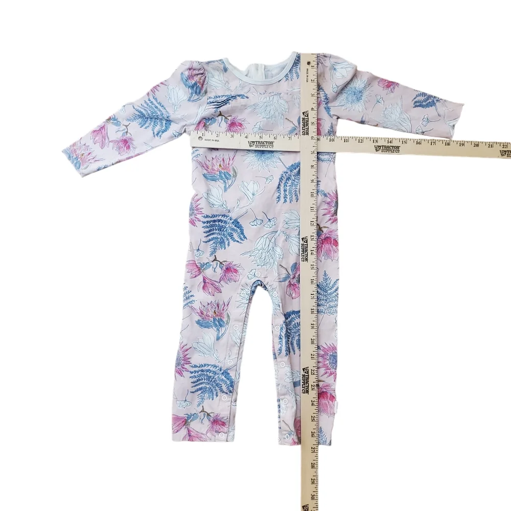 Burt's Bees Organic Cotton Baby Girl Long Sleeve One‎ Piece Size 24M